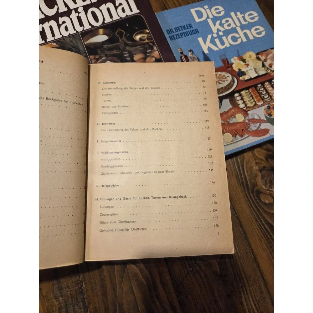 3 German‎ Cookbooks Lot Dr.Oetker (2) Lingen (1)